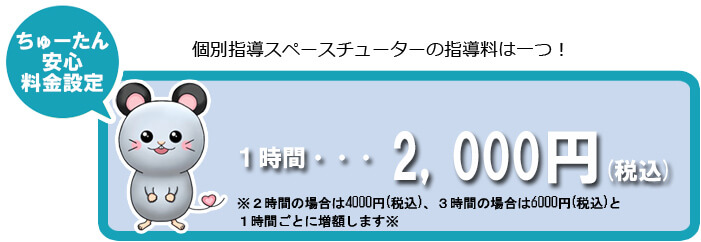 安心料金設定の1時間2,000円税込